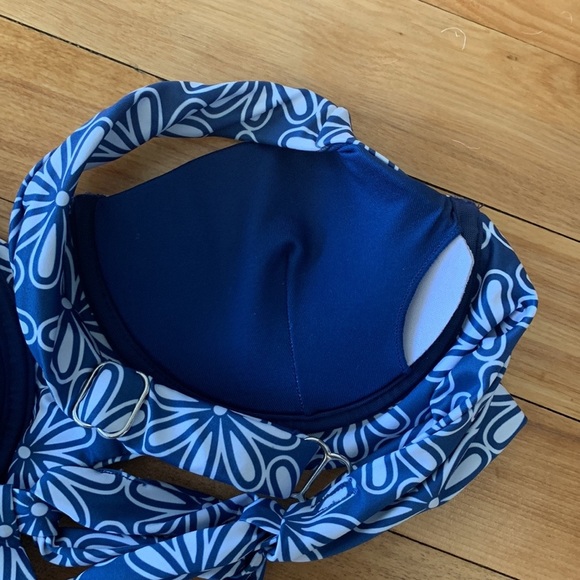 KENNY FLOWERS - THE TODOS SANTOS - BLUE V UNDERWIRE BIKINI TOP - SIZE M - Picture 7 of 10